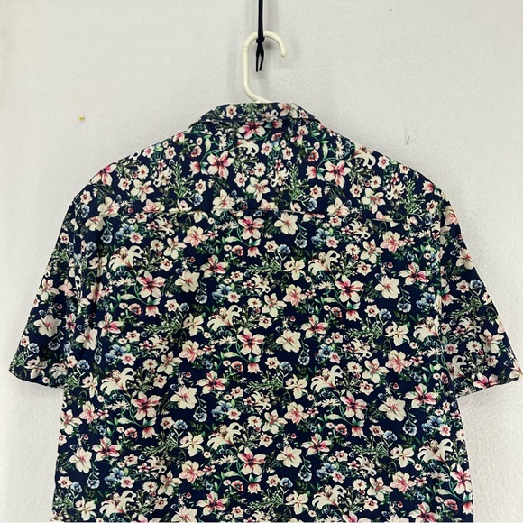 Denim & Flower Ricky Singh Slim Fit Button Down Shirt Men's XL Navy Floral - Picture 8 of 9